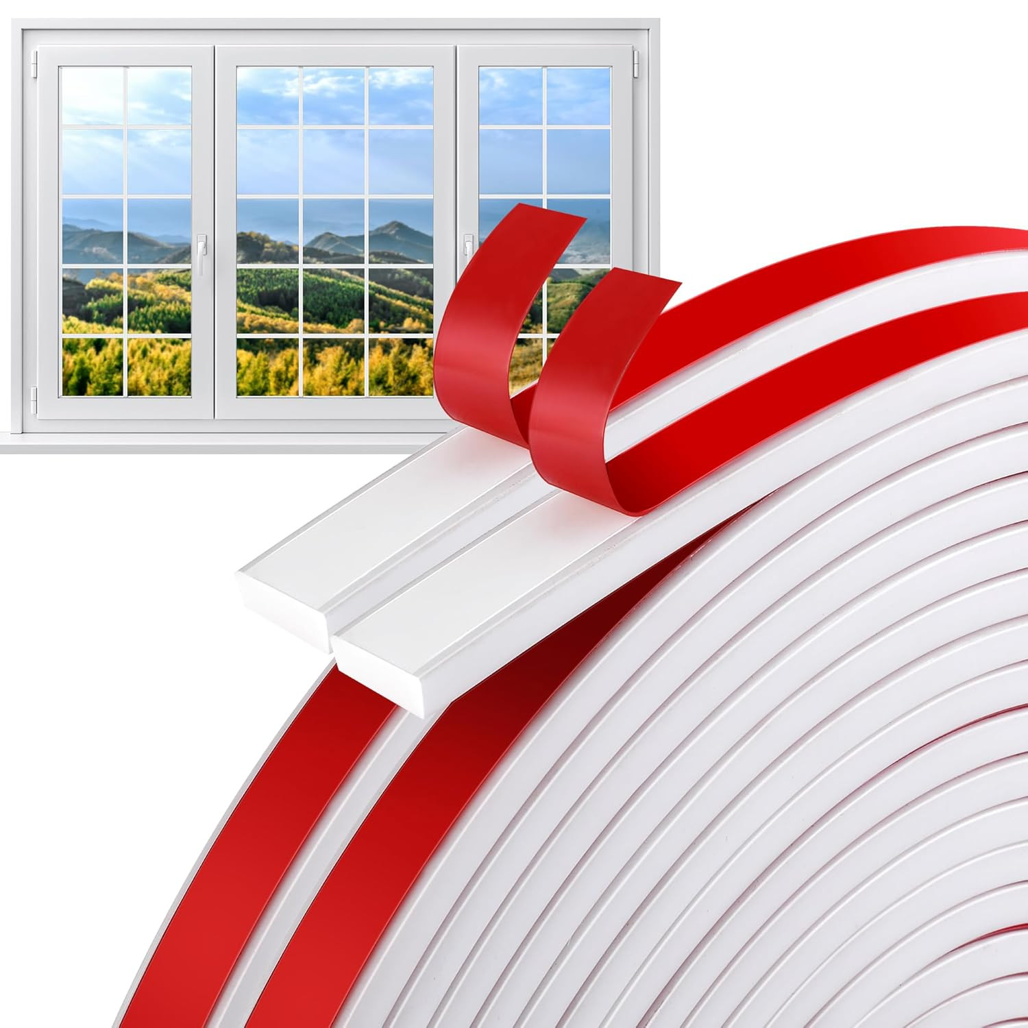 DECOHS 66 Ft Window Grille Inserts Grid Kit- TPE Self-Adhesive Peel and Stick Tr