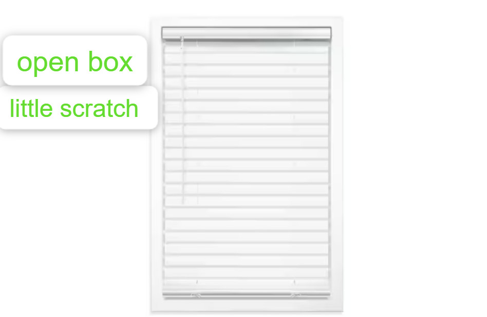 StyleWell White Cordless Room Darkening Vinyl Blinds with 2 in. Slats – 45 in.