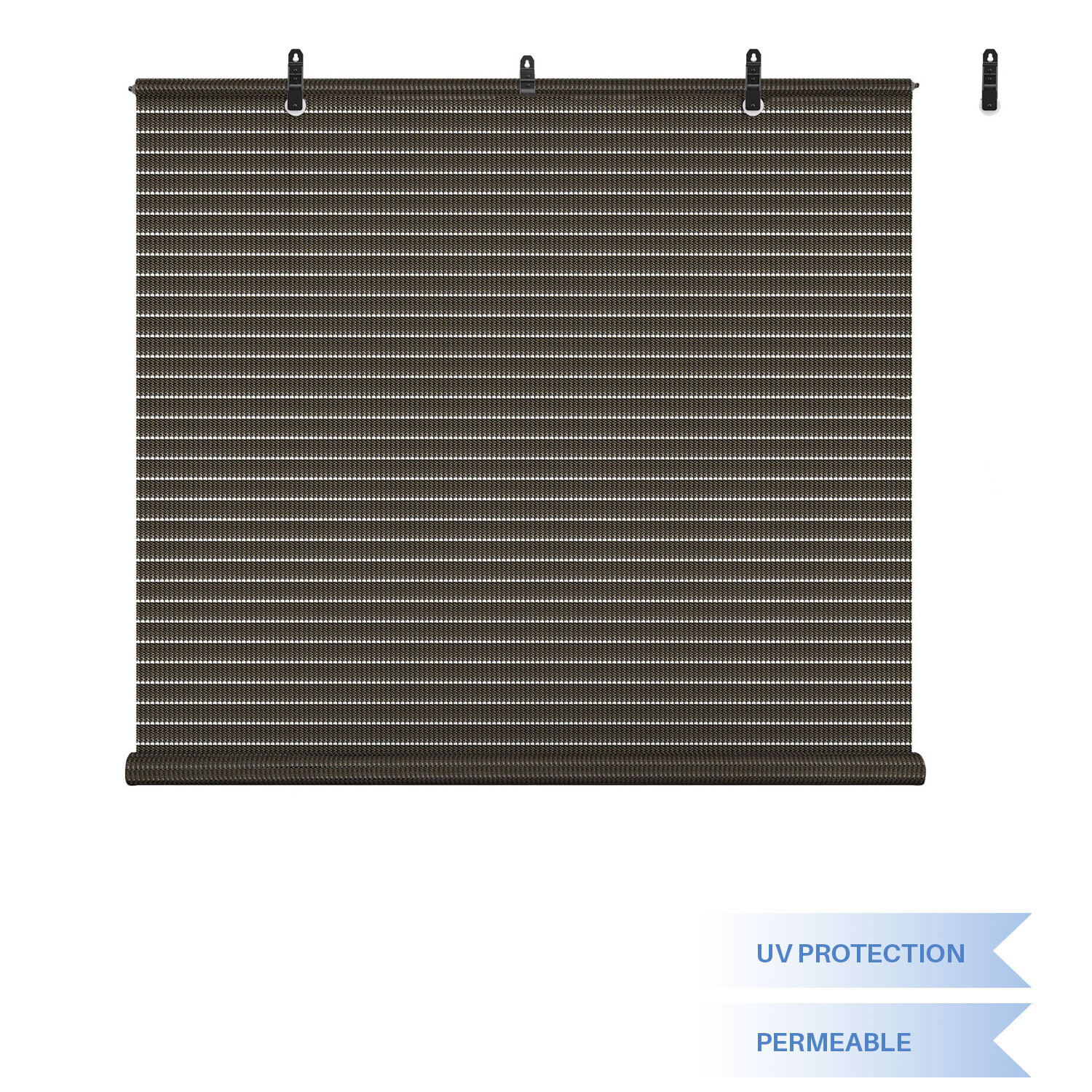 4-8 FT Roller Shade Brown Roll up Shade for Patio Porch Pergola Balcony Outdoor