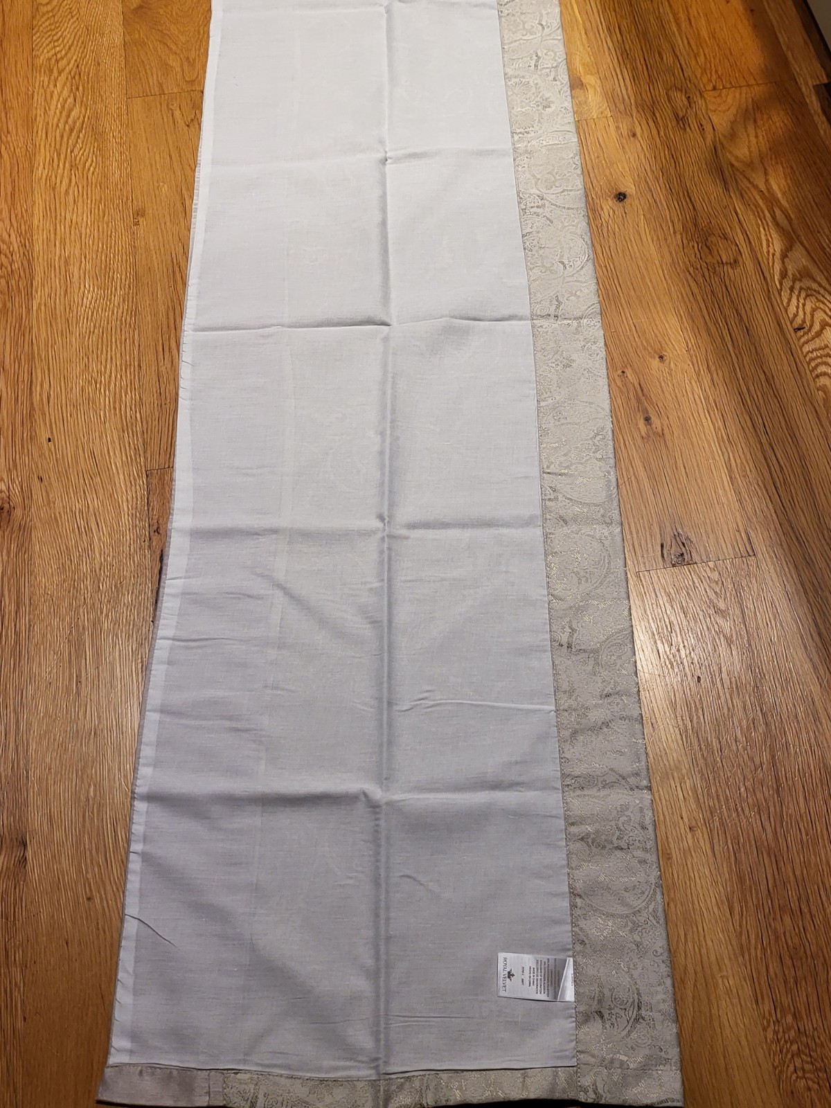 JCP Royal Velvet Jacquard Valance Champagne Beige Khaki Rod Pocket 59″x 17.5″