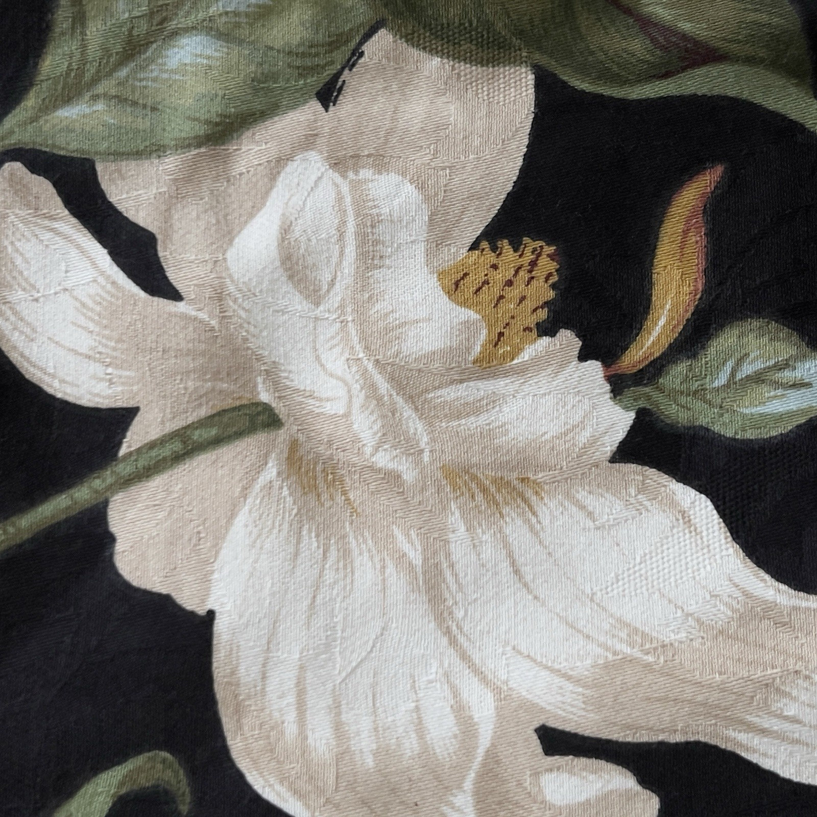 1 of 5 WAVERLY WILLIAMSBURG GARDEN MAGNOLIA BLACK FLORAL LINED DRAPE PANEL 41×88