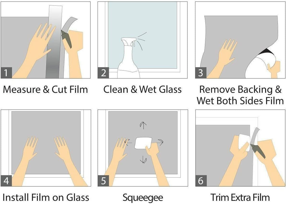 Louver No Glue Static Decorative Privacy Window Films for Glass 17.7″x78.7″