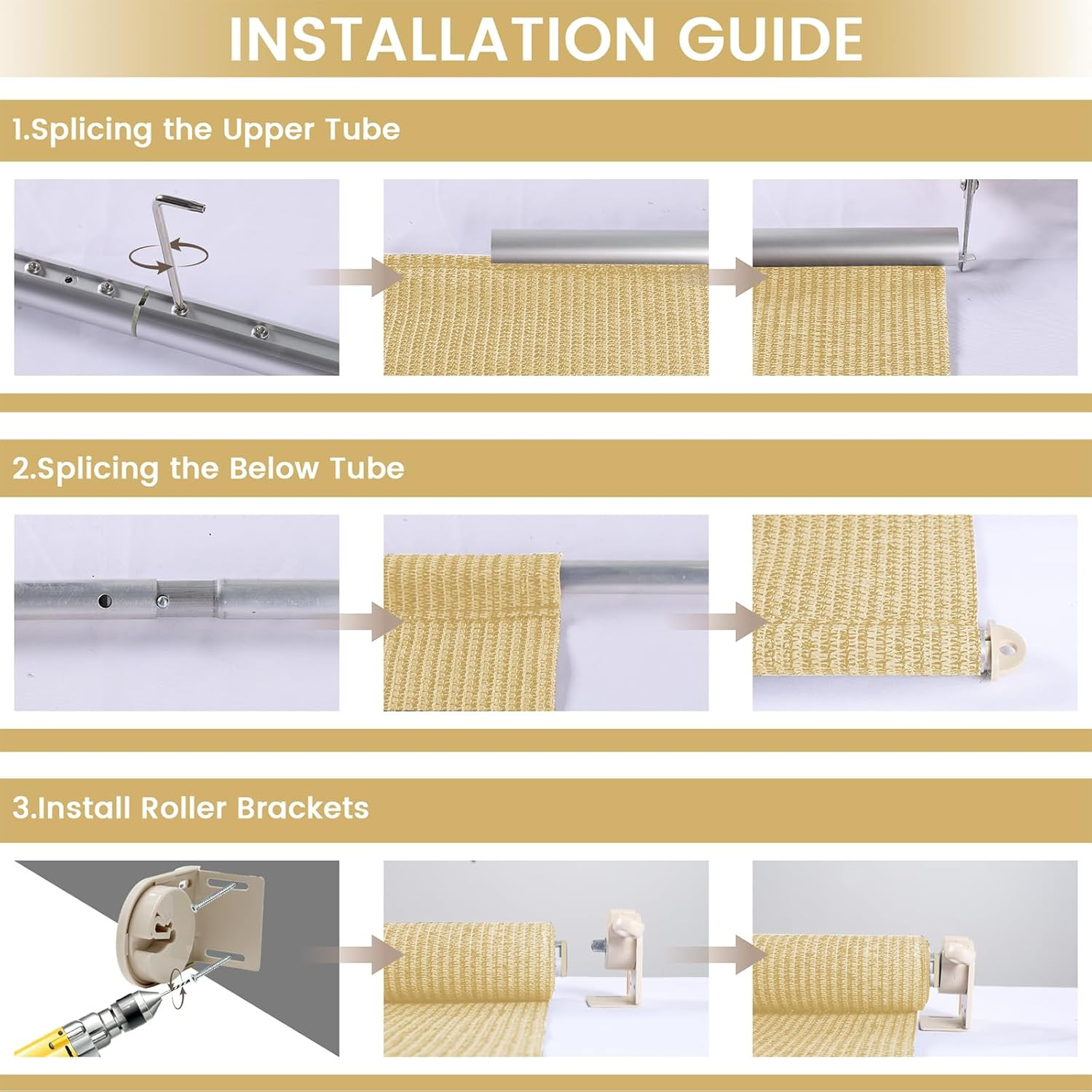 Outdoor Roller Shades for Patio, 8′ W X 8′ H Cordless Patio Shades Roll up Outdo