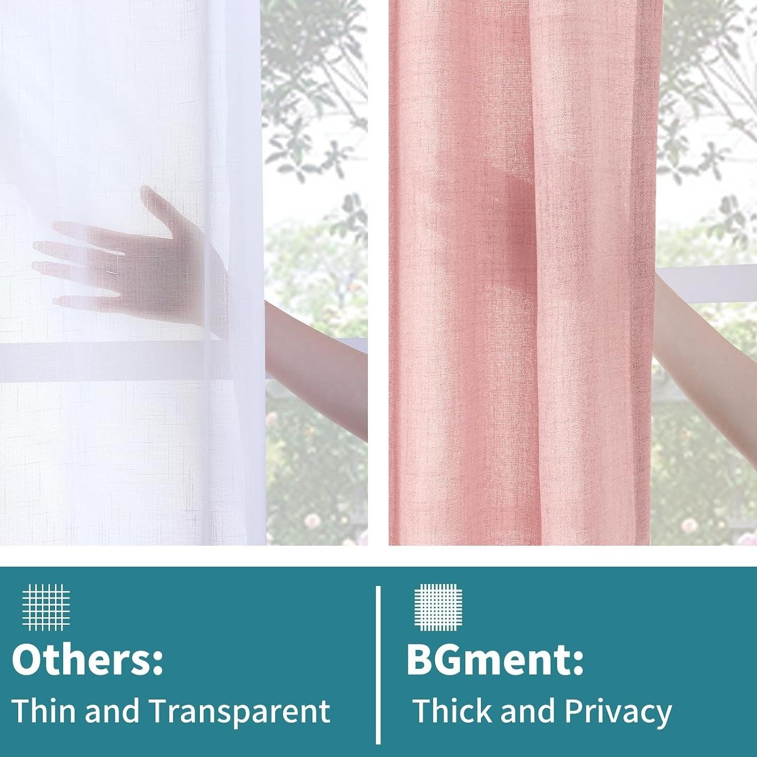 Versatile Light Pink Linen Curtains – 84 Inch Decorative Panels with Back Tabs