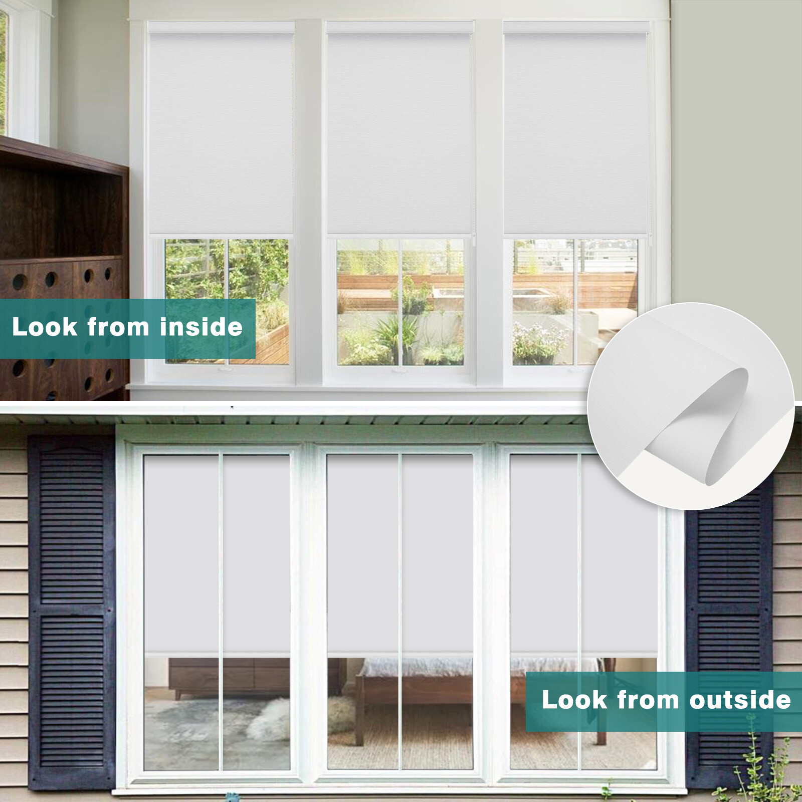 Changshade CUSTOM Blackout Corded Roller Shades Window Blinds Curtains -5Colors