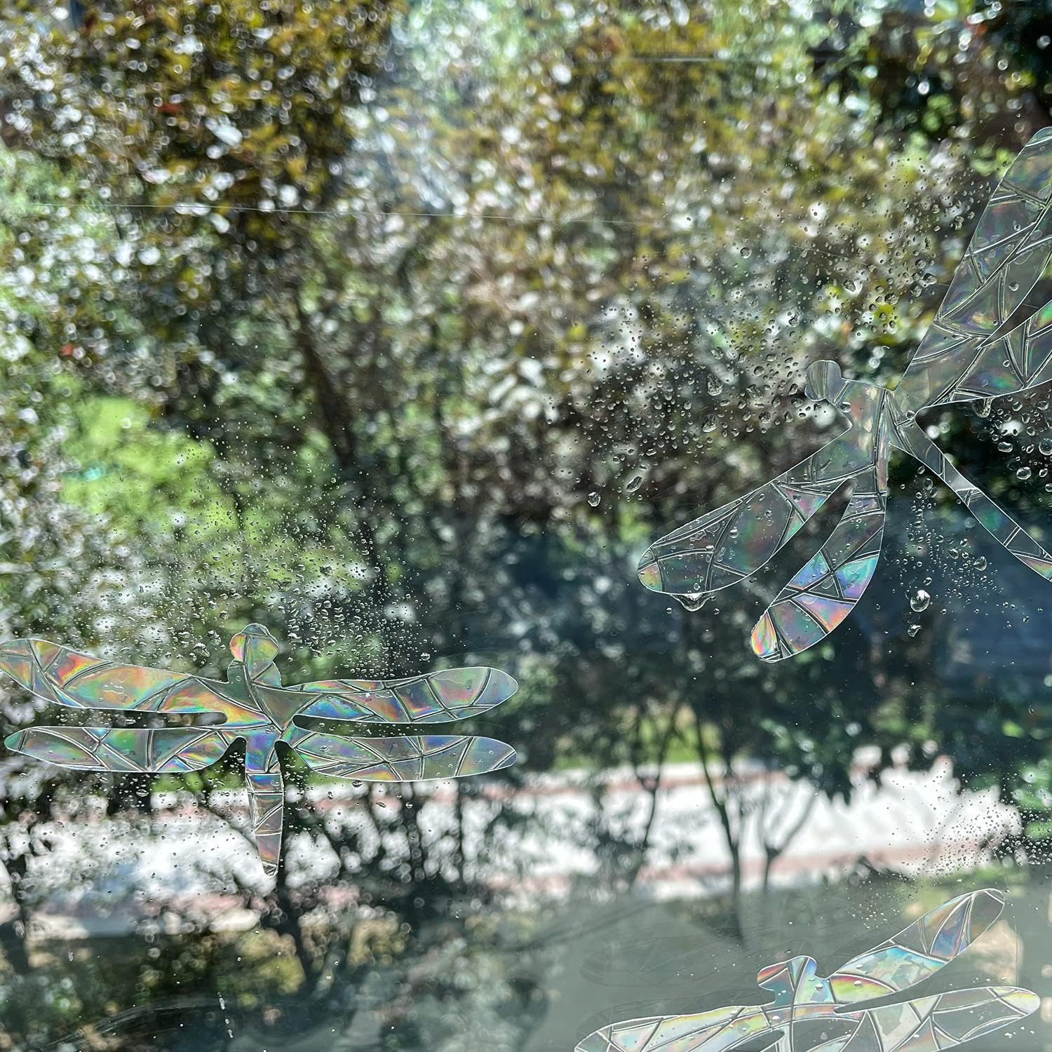 30 Pieces Dragonfly Anti-Collision Window Clings – Glass Reminder Prism Decals –