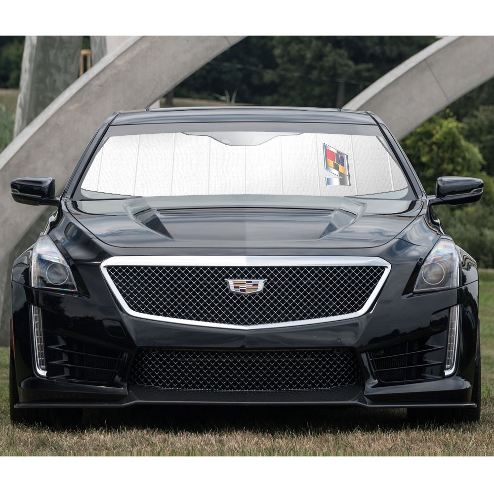 Cadillac V Logo Logo Jumbo-Size Stand Up Universal Fit Auto Windshield Sun Shade