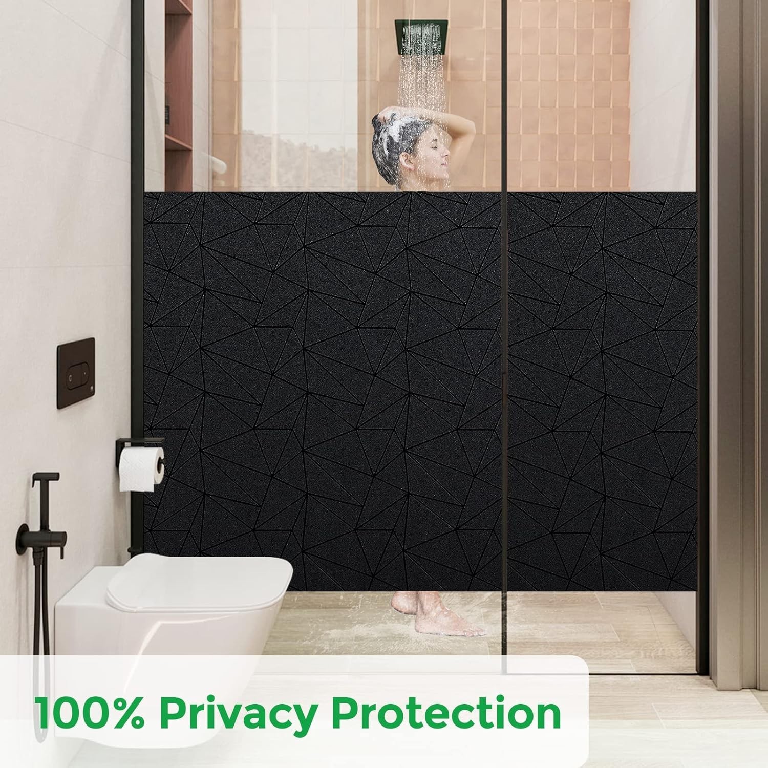 Non-Adhesive Blackout Window Film Static Cling 11.8×78.7 Inch Privacy Protection