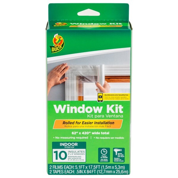 Duck # 287406 Rolled Shrink Film Window Kit – Clear, 10 pk, 62 in. x 420 in.