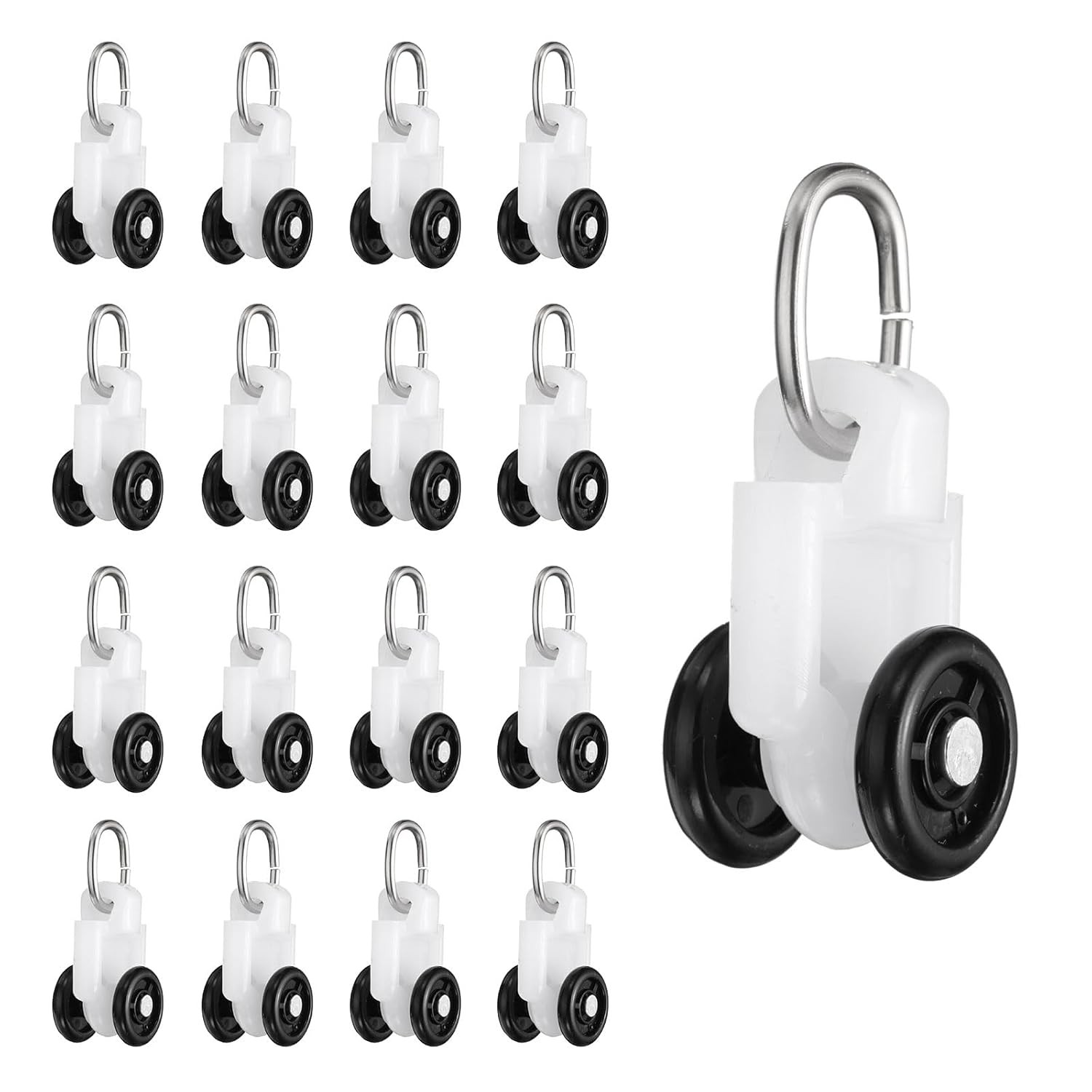 uxcell 50Pcs Curtain Track Rollers Curtain Rail Pulleys Runners Plastic Ceiling