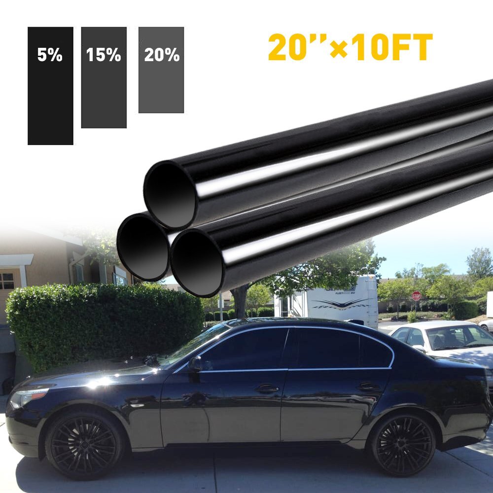 Uncut Roll Window Tint VLT Super Dark Black Film 20″ Inches x 10’Feet Car Home