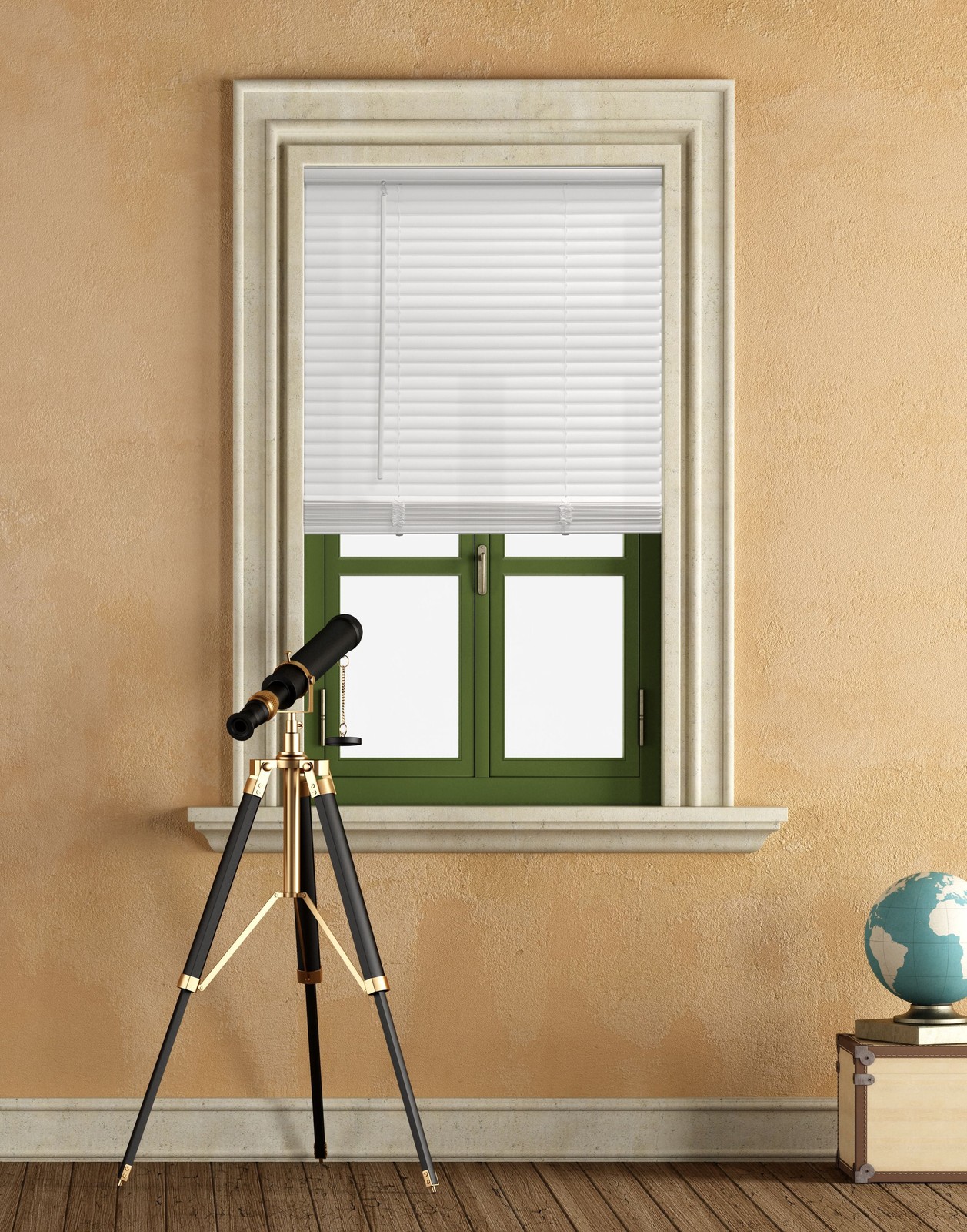 Mainstays 1″ Cordless Vinyl Light Filtering Mini Blinds, White, 34″ W x 64″ L