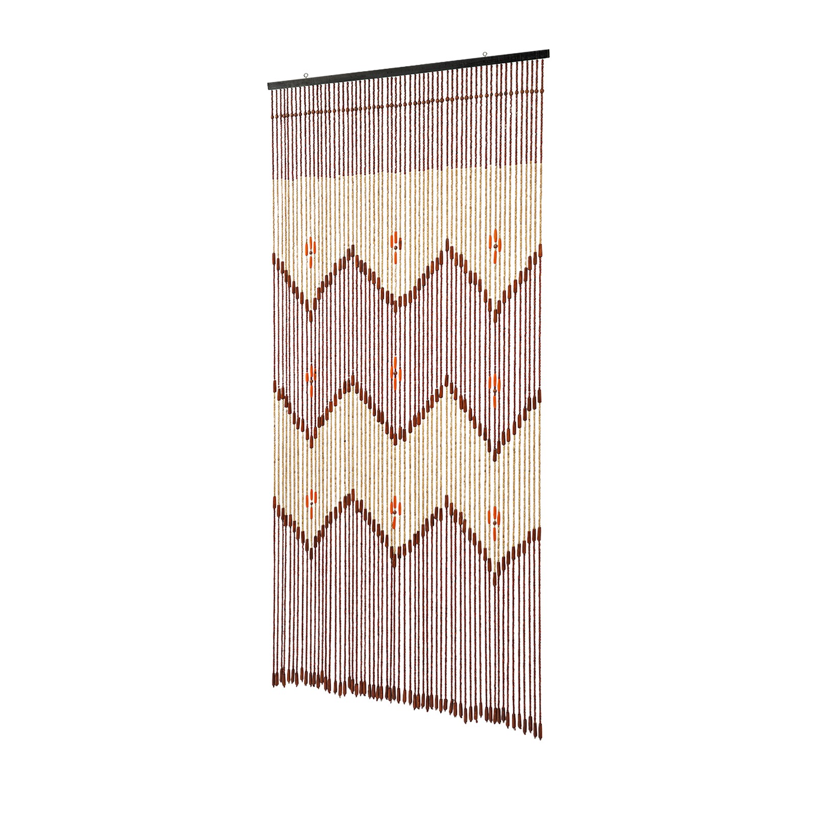 90*194cm 60 Strands Retro Wooden Bead Curtain For Living Room, Bedroom, Doorway