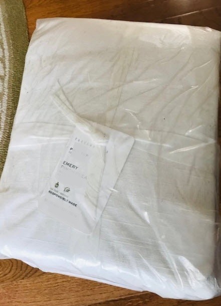 Pottery Barn Belgian Flax Pinch Pleat Drapes Set 2 White 50x 84 Cotton Pair New.