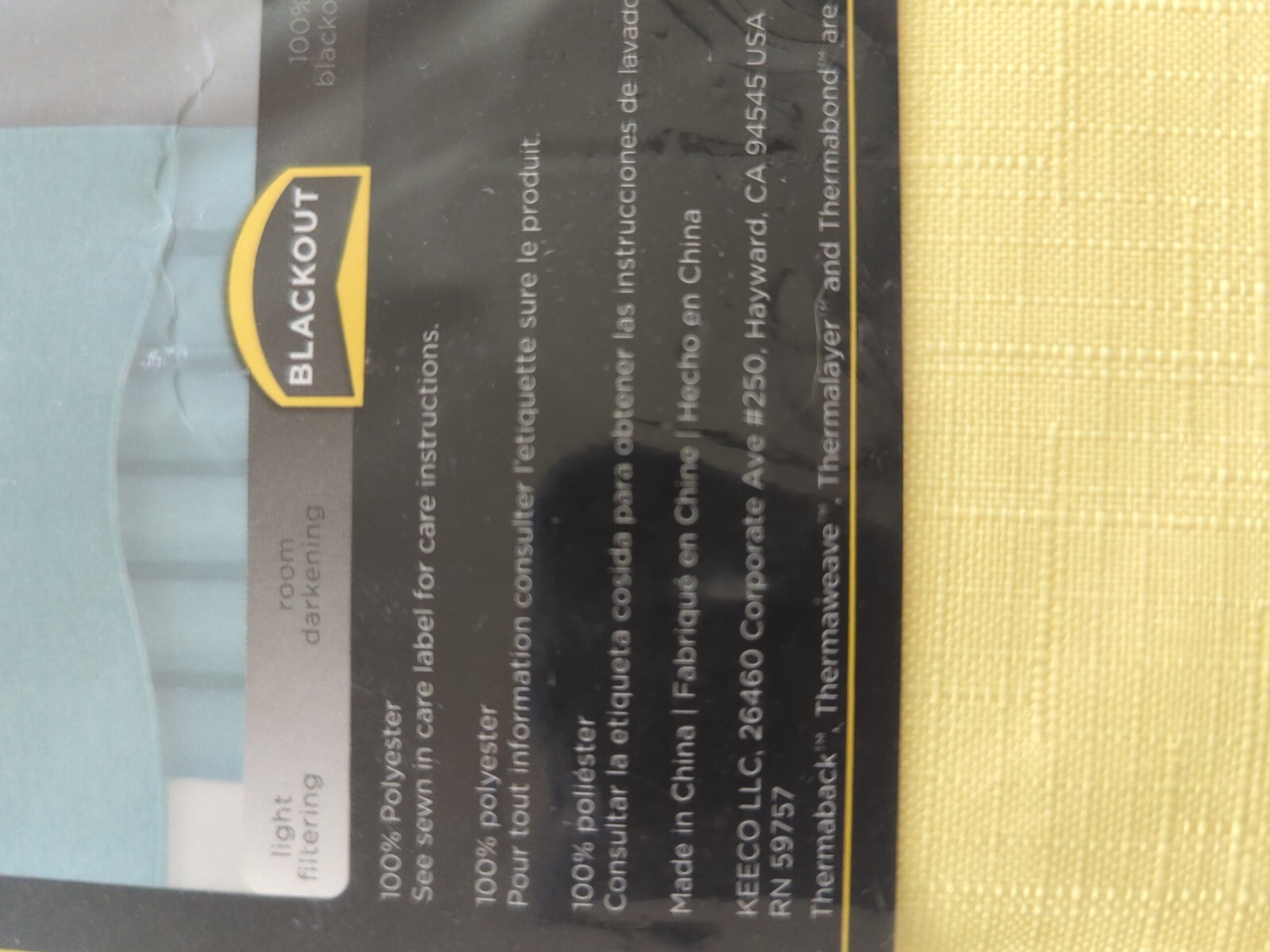 Eclipse Lemon Rod Pocket Blackout Curtain – 42 in. W x 84 in. L ( Single Panel)