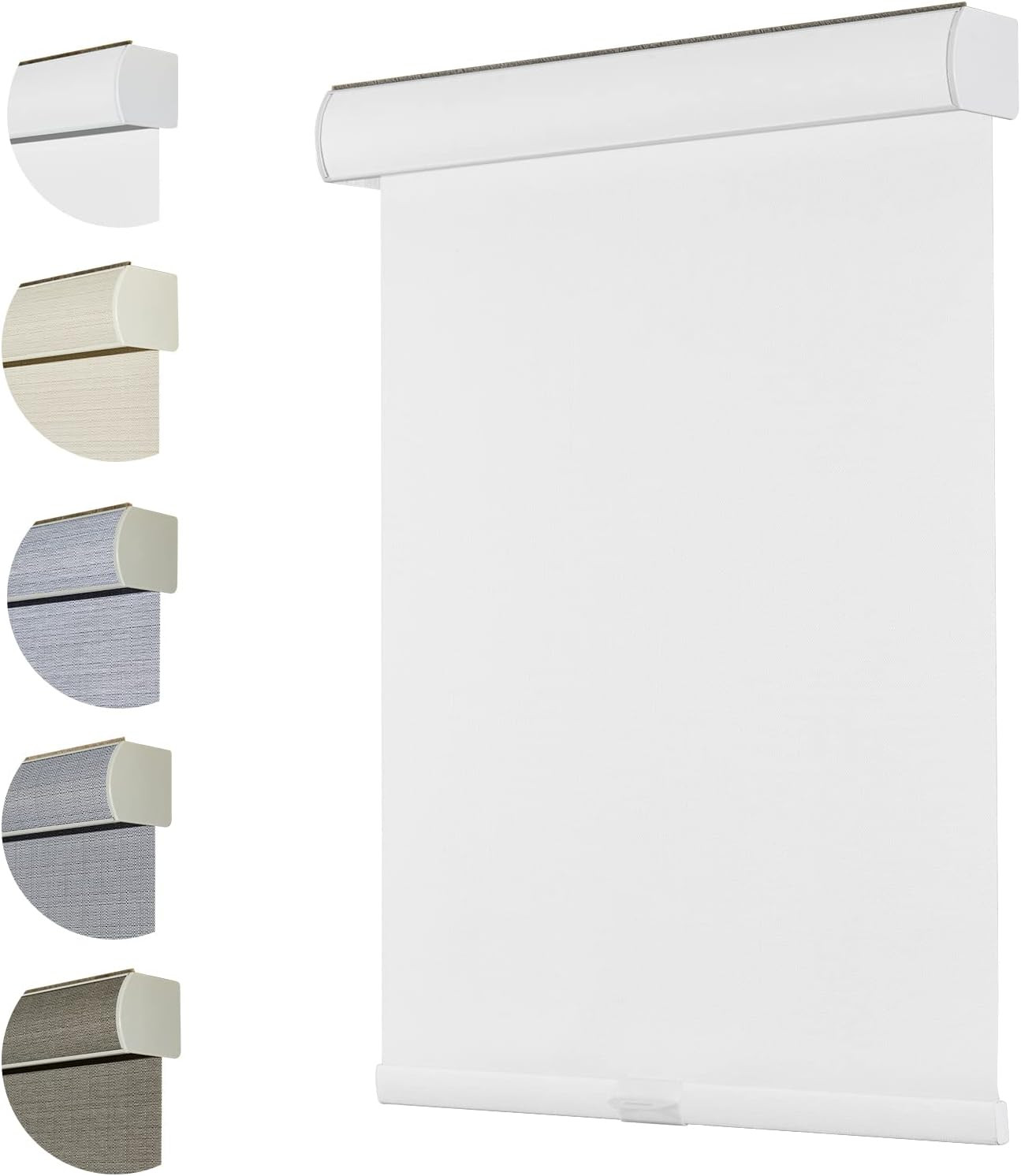 Cordless 100% Blackout Roller Shades 30″W x 72″H White Thermal Insulated