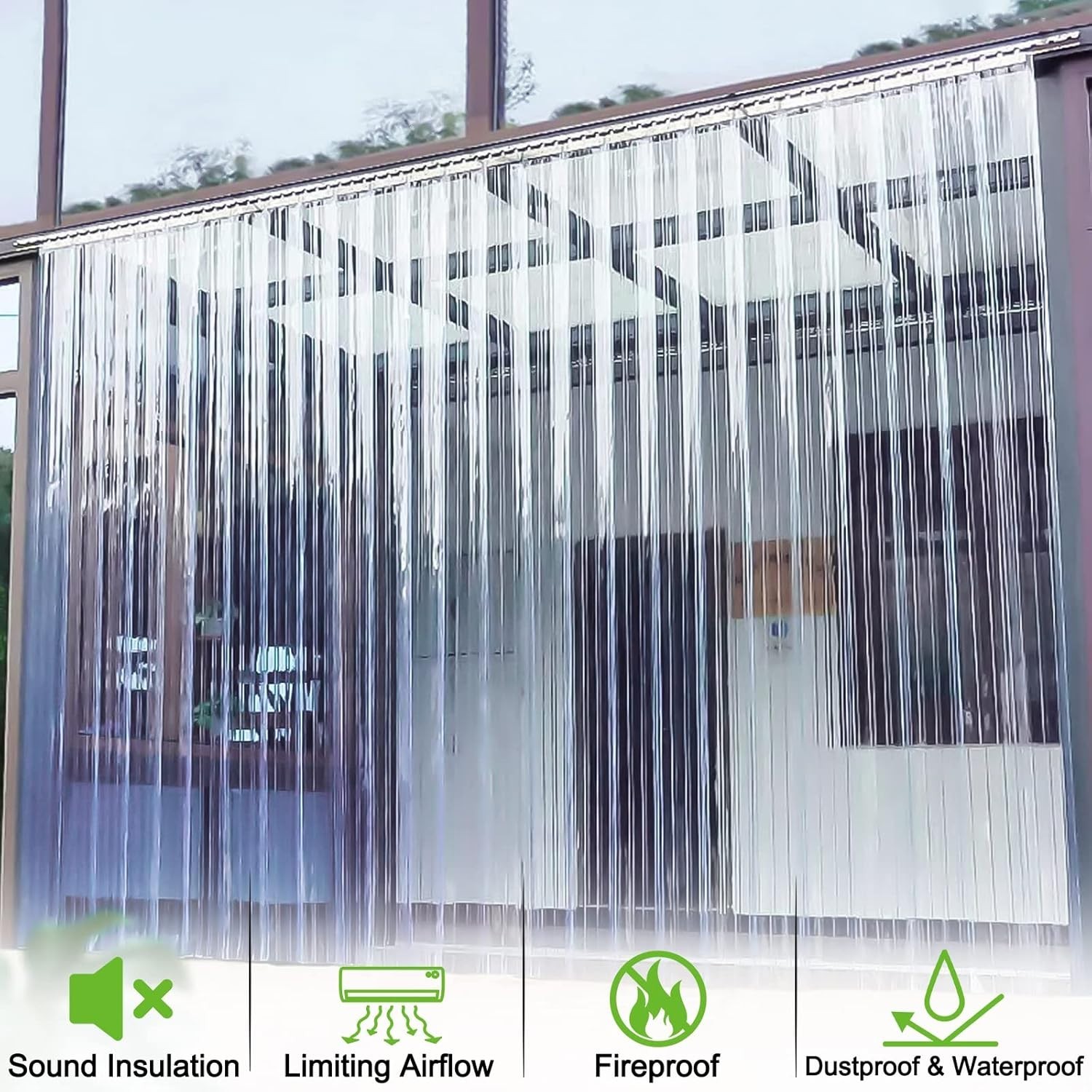 Clear PVC Door Curtain Strip 8″ x 96″ – Durable Energy-Saving Solution