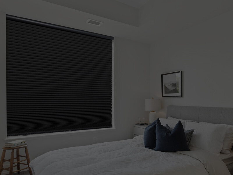 Custom Cut Cordless Room Darkening Blackout Black Cellular Shade Honeycomb Blind