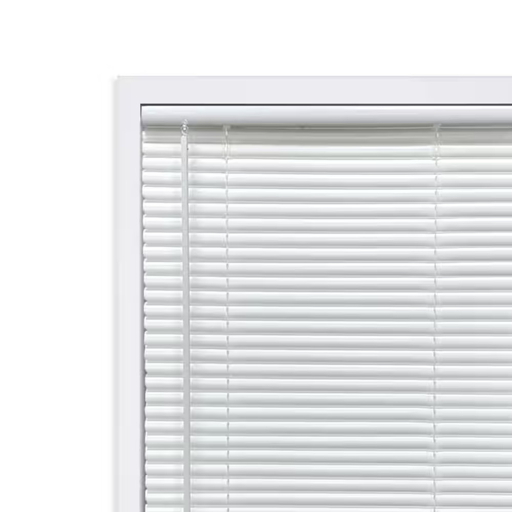White Cordless Light Filtering Eco Mini Blinds with 1 In. Slats – 34 In. W X 72