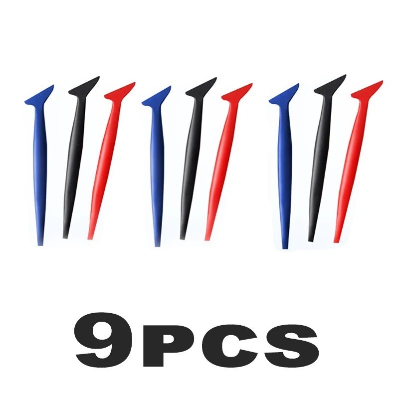 Pcs Car Micro Squeegee Curves Slot Tint Tool Set, 3-in-1 Flexible Applicator 9