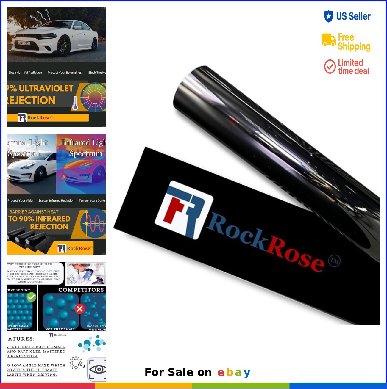 Nano Ceramic Window Tint 35 Percent VLT 36 in x 15 FT Privacy Film Heat Block