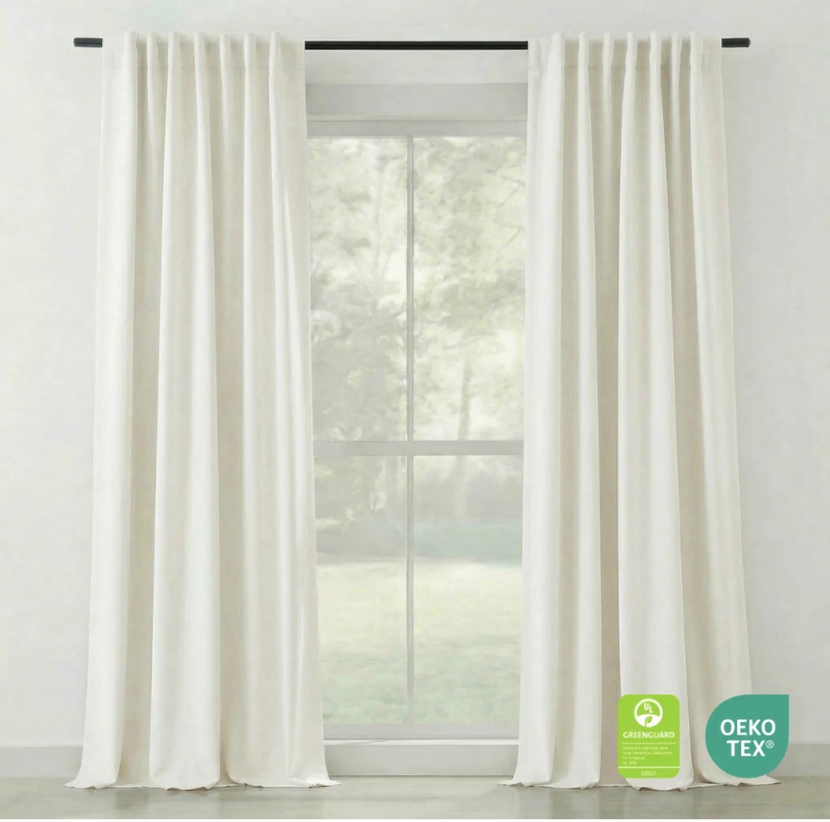 Sleepout Home Blackout Curtain Cream 50×84 Panel 100% OEKO-TEX 2 Pack