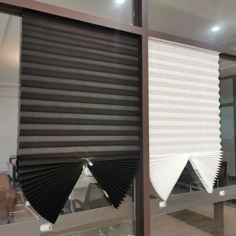 Pleated Window Paper Shades Light Filtering Blinds UV Half Blackout Curtain