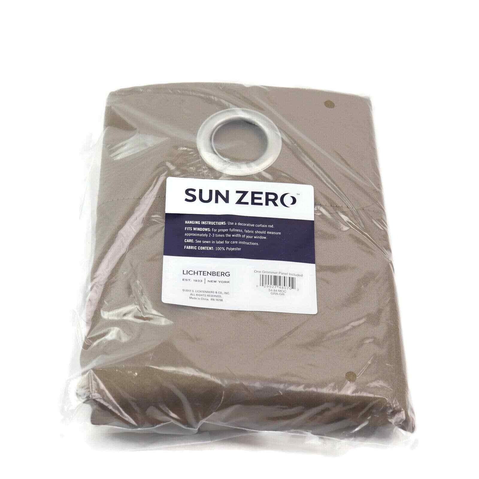 Sun Zero Lichtenberg Mocha Brown Grommet Curtain Panel 54×84 100% Polyester NEW