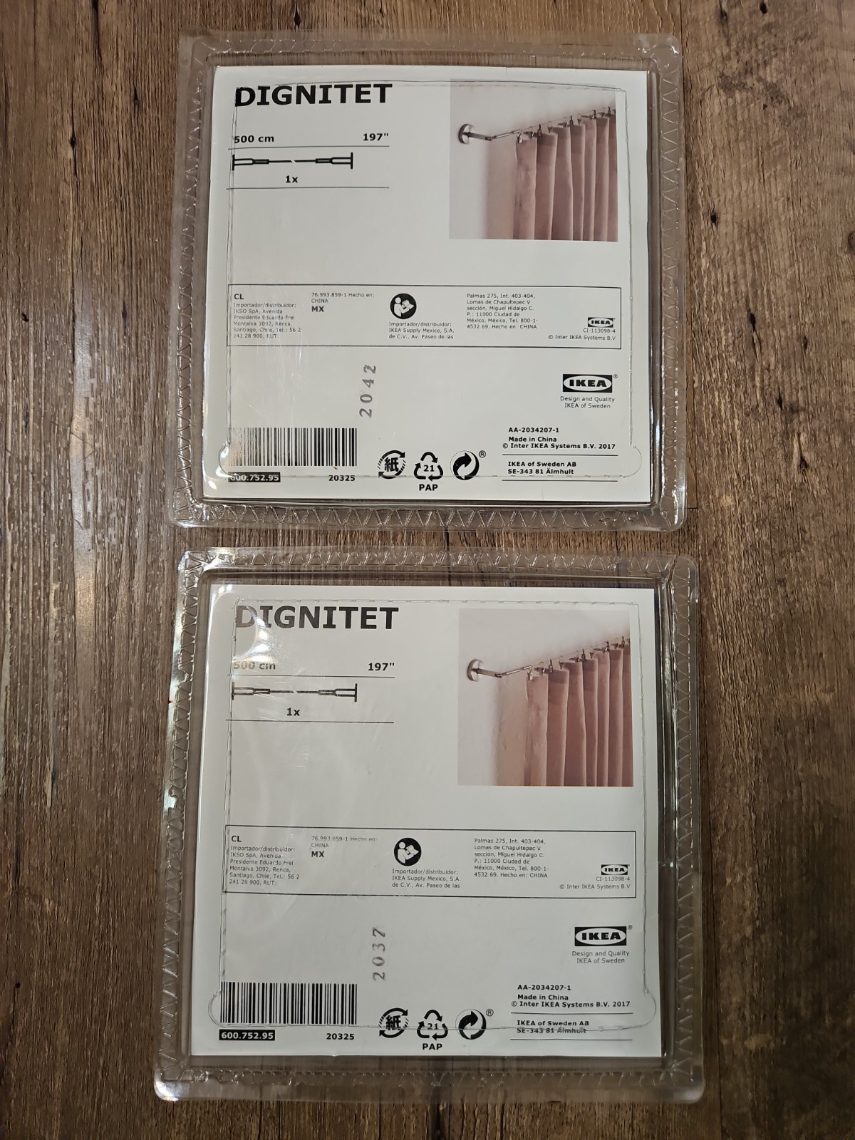 2x IKEA Dignitet Curtain Wire Rod Set Stainless Steel – Part 600.752.95 5m/197″