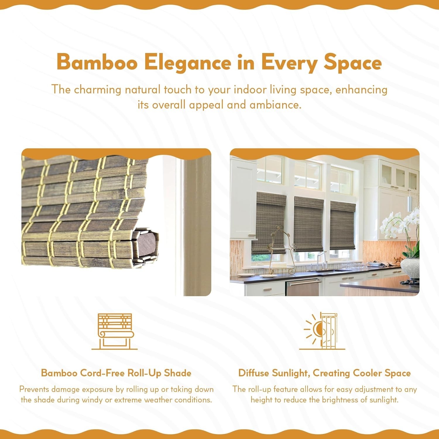 Radiance Cordless Bamboo Roman Shades Windows – Flatstick Bamboo Blinds