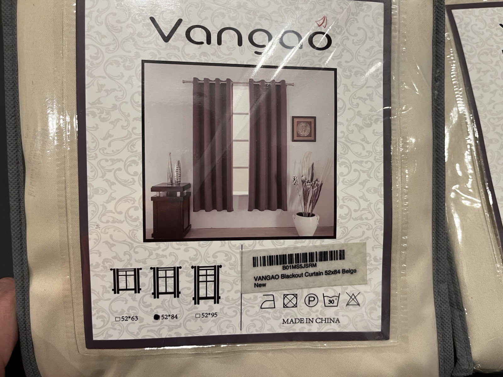 Vangao Blackout Curtains 52×84 Khaki Beige Two Panels Total NEW