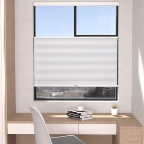 Top Down Bottom Up（TDBU Cellular Shades, 1.5 inch 37″W x 72″H White-blackout