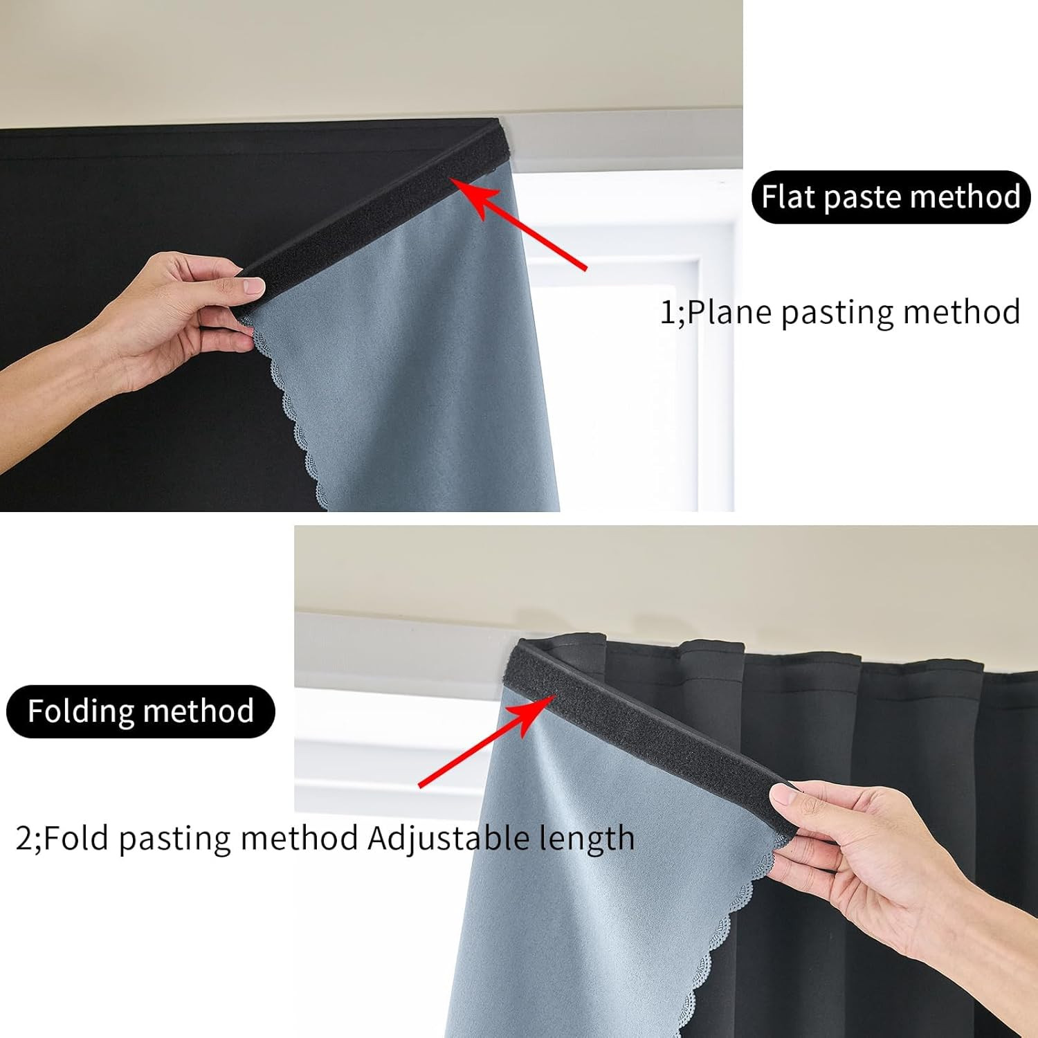 Self Adhesive Curtains 100% Blackout Shades Window Cover Sticky Curtain Portable