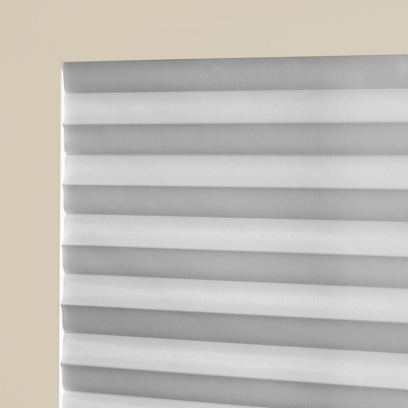 Pleated Window Shades Room Darkening Vinyl Blinds – 75″ L White & Black