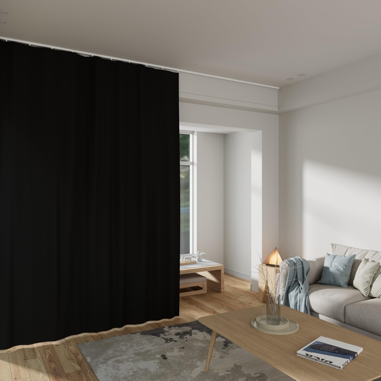 Room Divider Curtains Total Blackout Privacy Curtain Panel Room Thermal Insul…