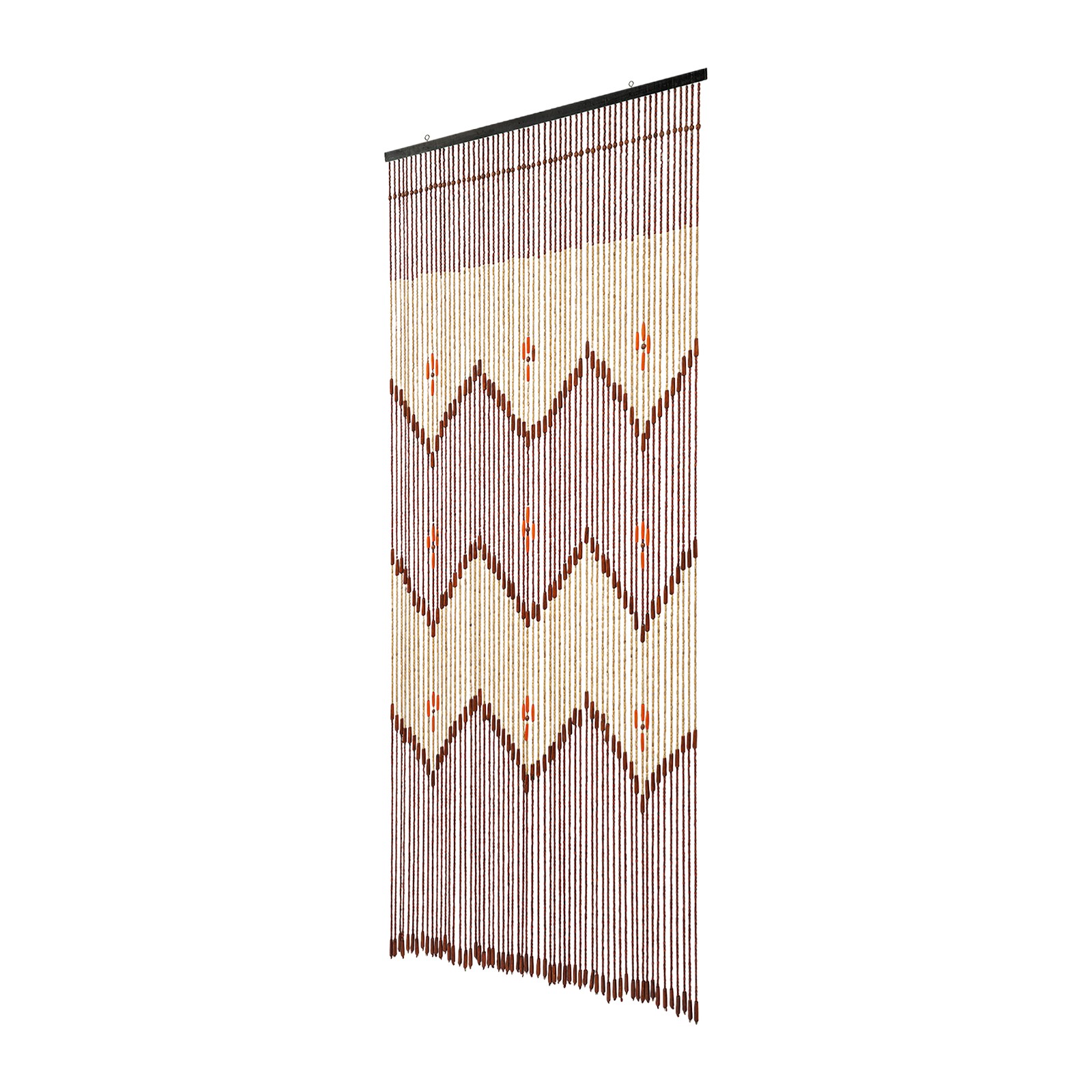90*194cm 60 Strands Retro Wooden Bead Curtain For Living Room, Bedroom, Doorway