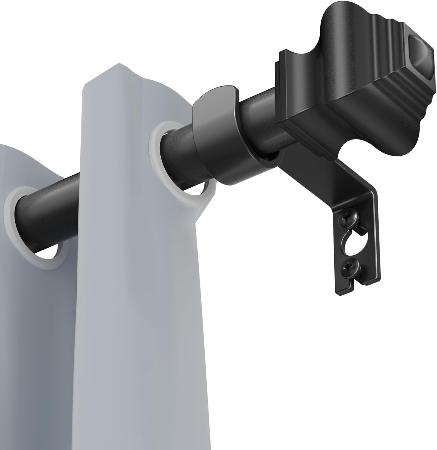 Adjustable 5/8″ Curtain Rod – Stainless Steel with Retro Finials, 32″ or 48″