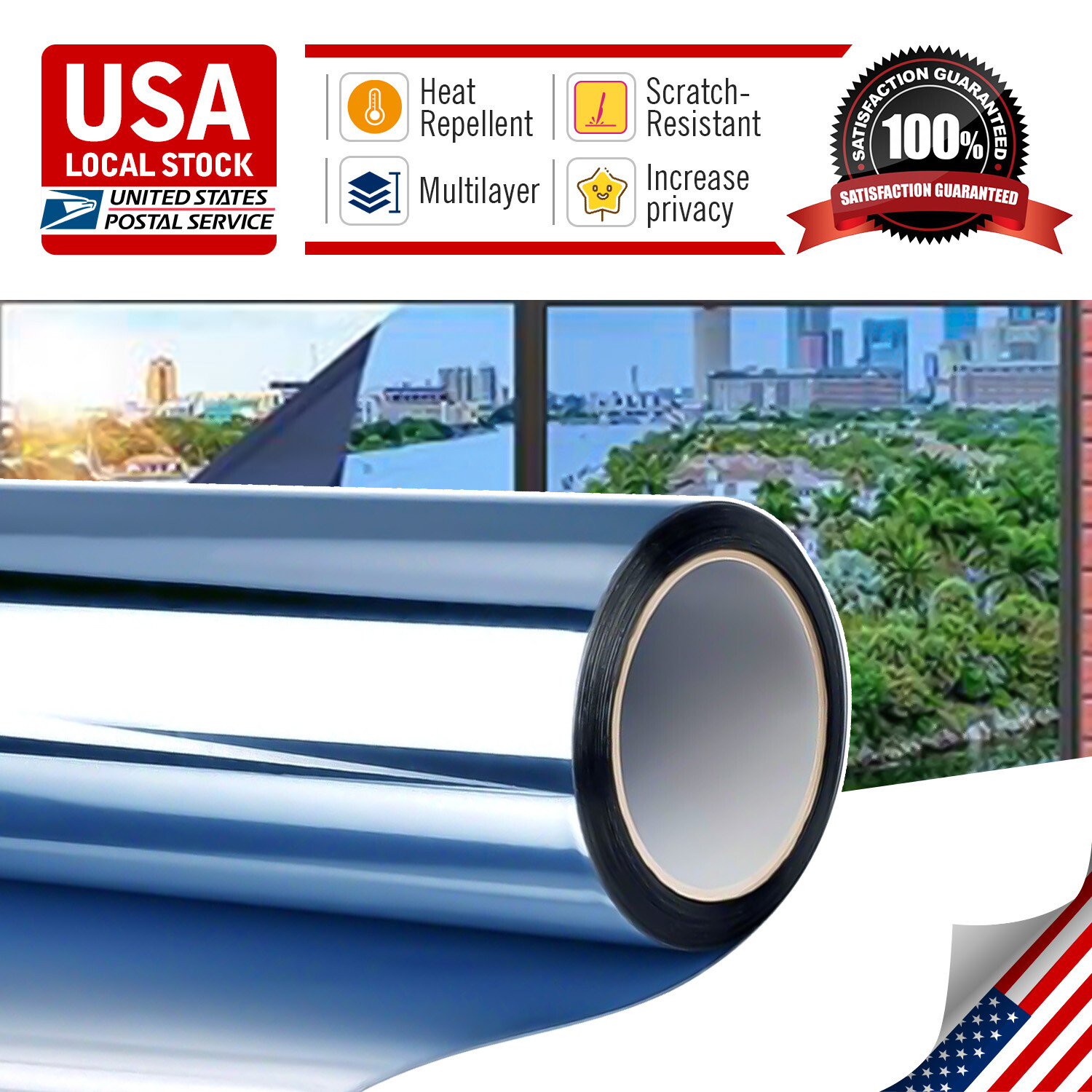 New Window Film 20% VLT 40″ x 20″ in Tint Roll – Blue – New Home Office Glass