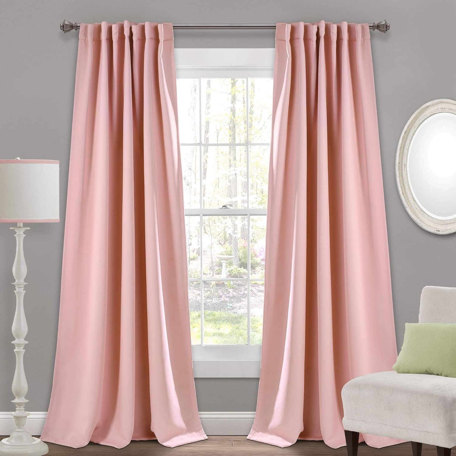Insulated Back Tab Room Darkening Window Curtain Panels, Pair, 52″ W X 95″ L, Pi