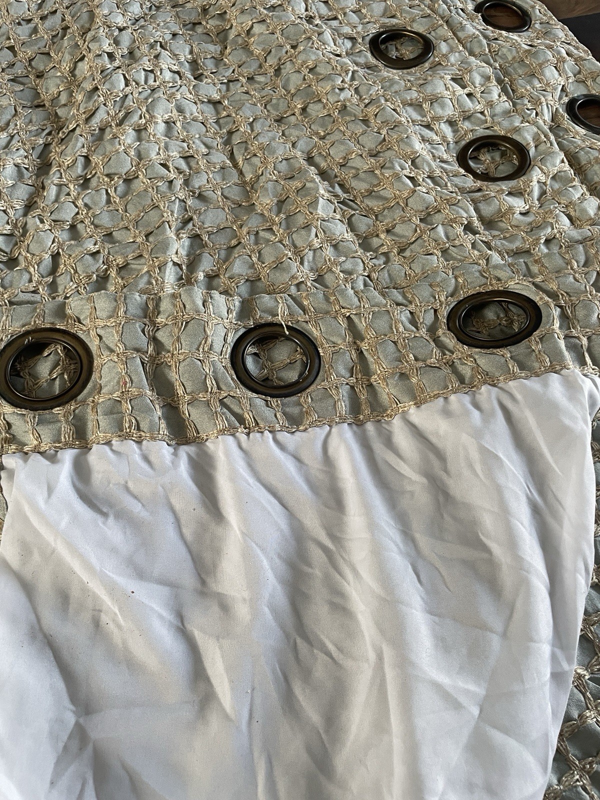 Pier One Curtains Lot Of 2 Green N Brown Size 77×43 N One Is 77 By 47 I8