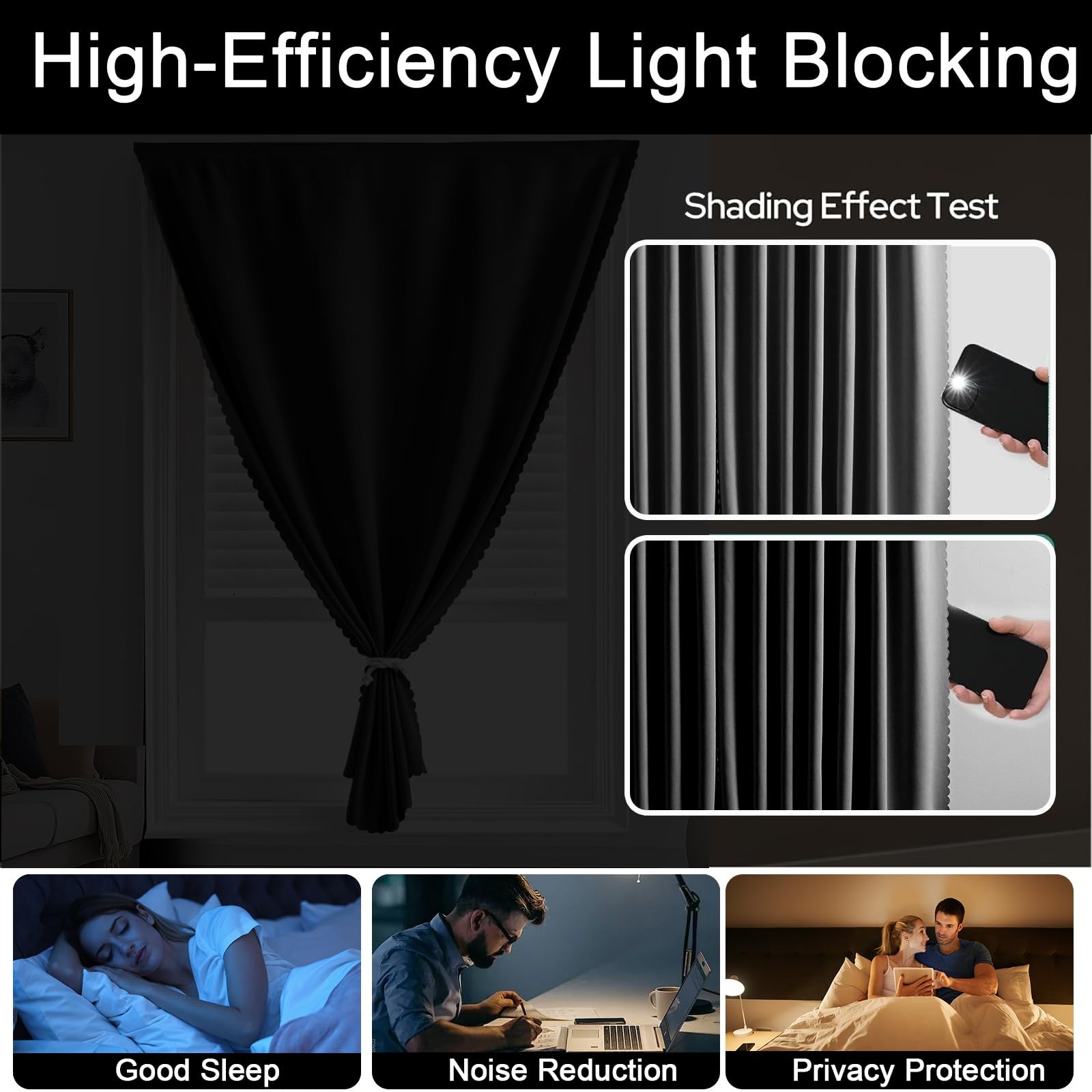 Self Adhesive Curtains No Drilling, No Rod, Easy to Install Blackout Curtain…