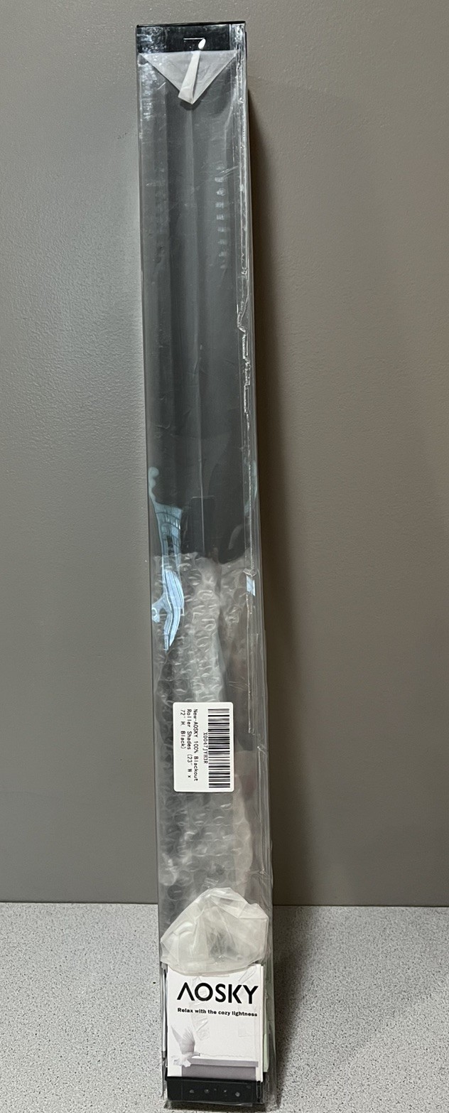 ​AOSKY Blackout Cordless Roller Shade, Black (23″ W x 72″ H) New
