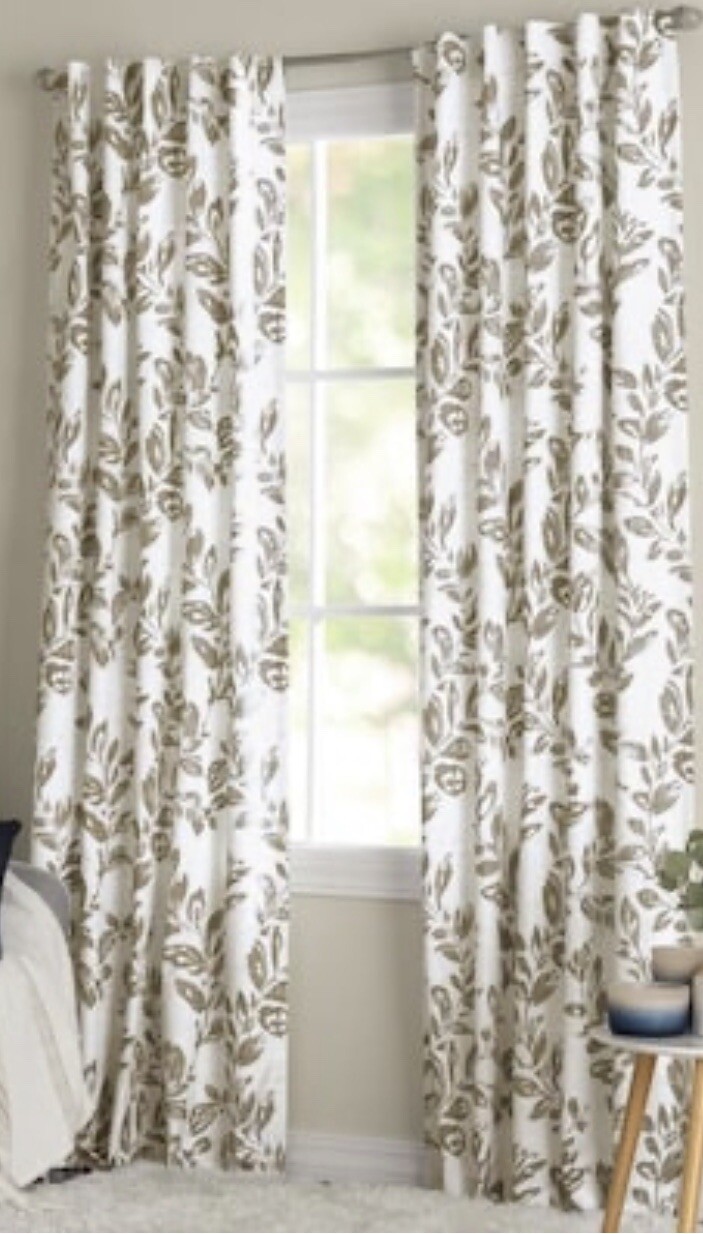 84″ Botanical Trellis Blackout Thermal Lined Single Curtain Panel (Choose Color)