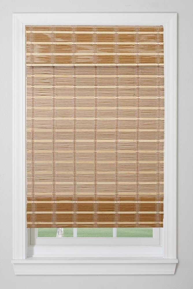 TJ Global Cordless Bamboo Window Blind Sun Shade, Light Filtering Roman…