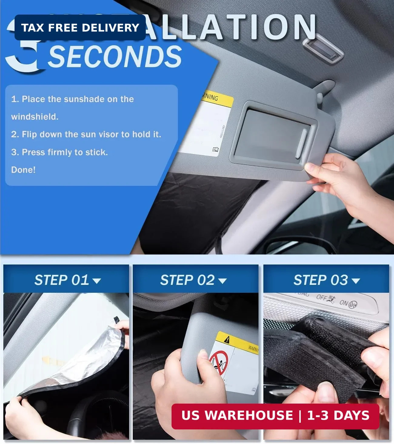 Windshield Sun Shade Custom-Fit for 2013-2018 Audi Q3 Accessories | Front Window