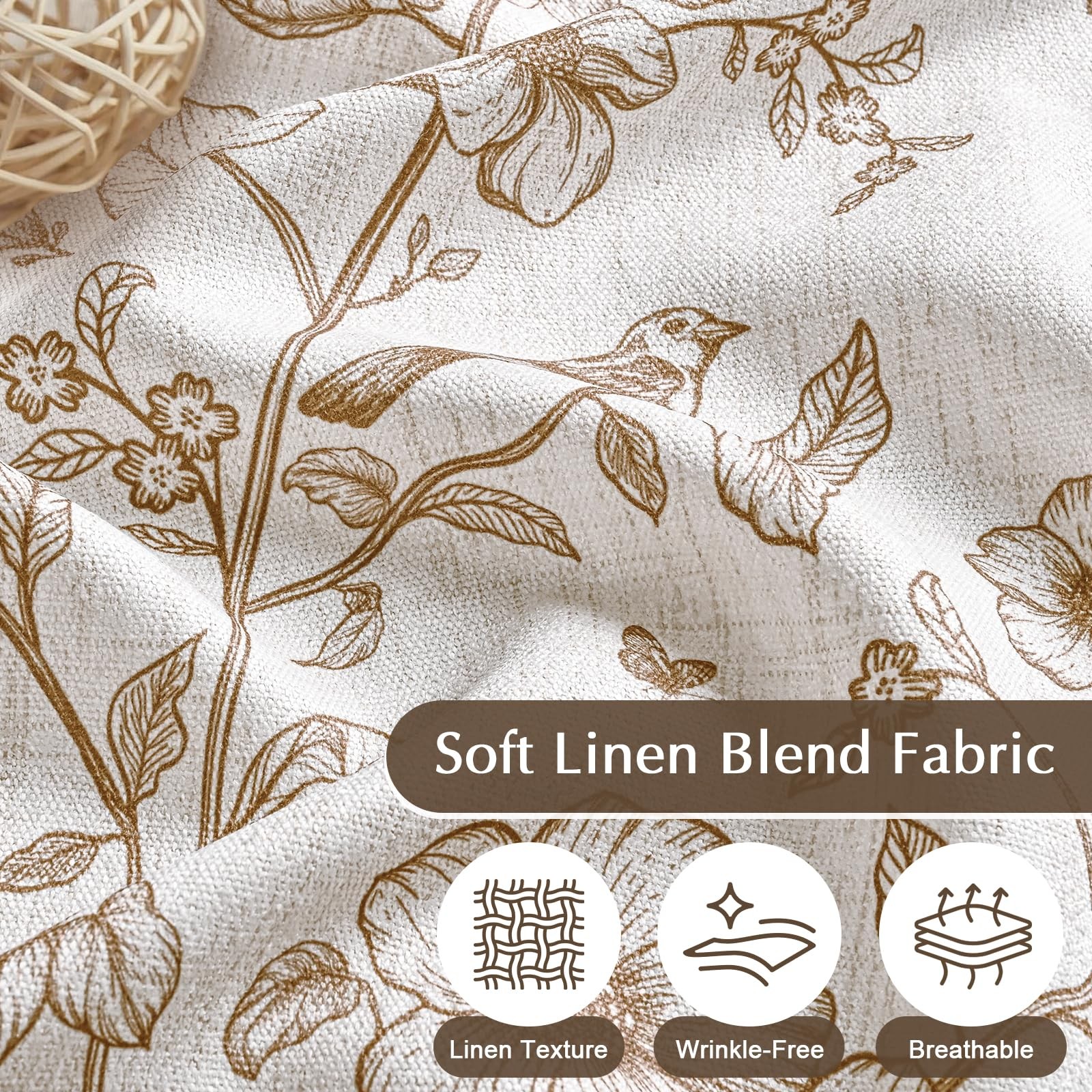 Floral Curtains for Living Room 84 Inch Length Farmhouse French Bedroom Curta…