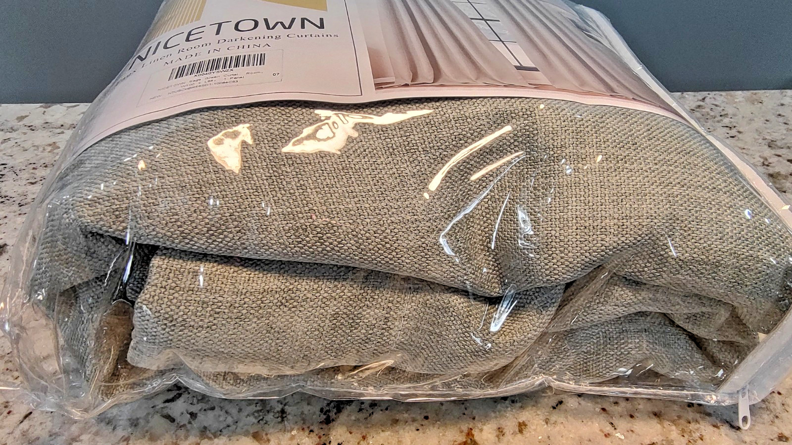 Nicetown- Faux Linen Room Darkening Curtains Made in China W100XL84 1 Panel Sage