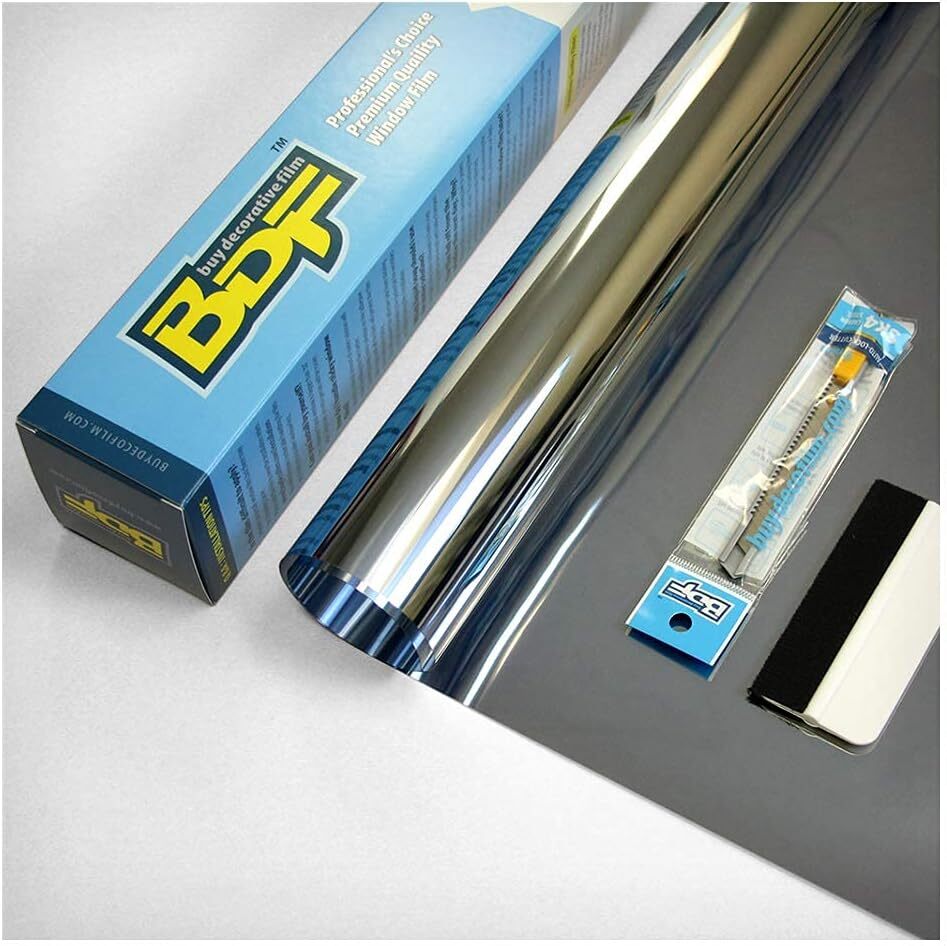 30in X 24ft Window Film Daytime Privacy and Heat Control Silver Very Dark
