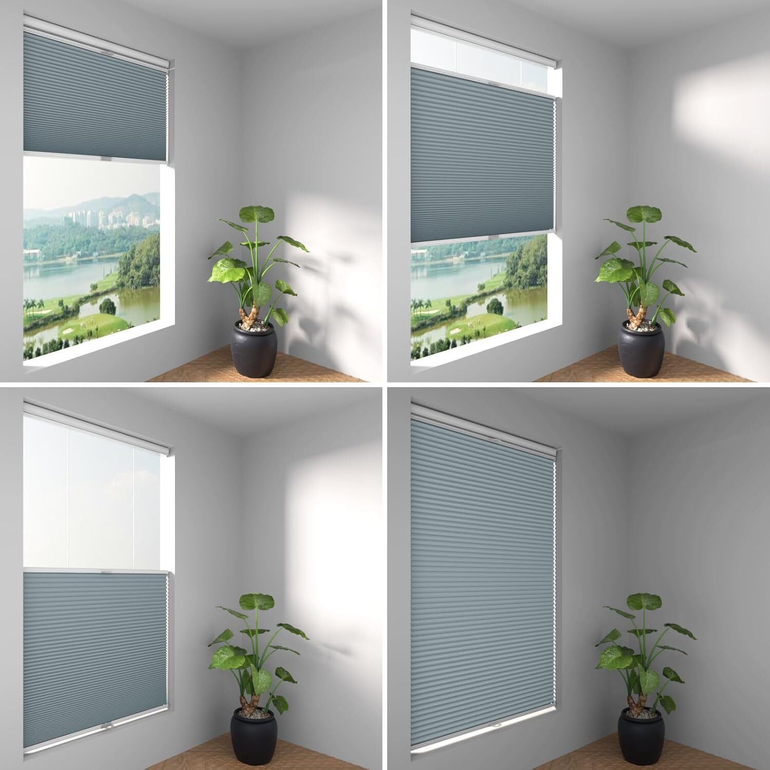 CUSTOM 100% Blackout Top Down Bottom Up Cellular Shades Honeycomb Window Blinds