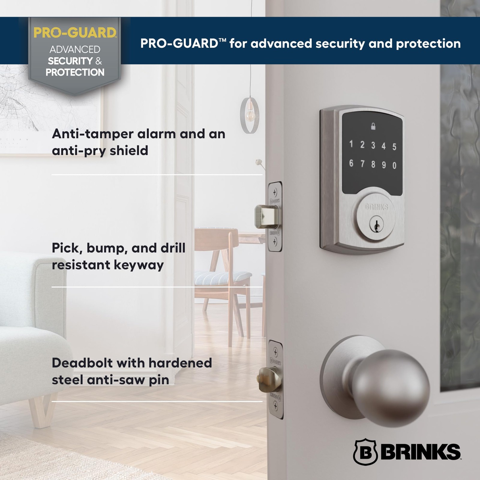 Brinks Keyless Entry Electronic Touchpad – Backlit Keypad Deadbolt
